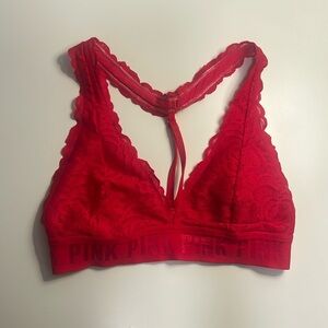 VS PINK LACE HALTER BRA